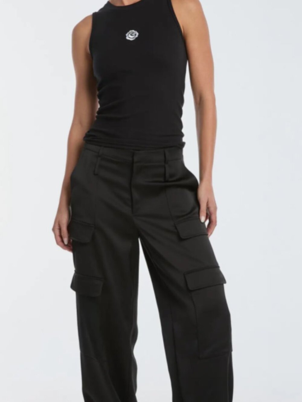 NWT Noli Milan Satin Wide Leg Cargo Pants